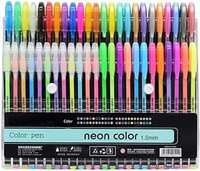 Amitasha 48 Pcs Neon Color Gel Pen Set For Coloring Kids Sketching Painting Drawing