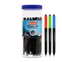 Reynolds VISTA RT BP 25 CT JAR - 20 BLUE & 5 BLACK | Ball Point Pen Set With Comfortable Grip | Pens For Writing | School and Office Stationery | Pens For Students | 0.7 mm Tip Size