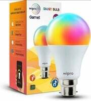Wipro 9W B22D WiFi LED Smart Bulb with Music Sync Function, Compatible with Amazon Alexa and Google Assistant