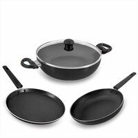 Butterfly Rapid KCP3 Pcs Set Non Stick Cookware, IB, Grey