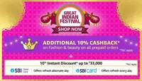 Extra 10% Cashback + 10% Off via SBI Cards on Fashion & Beauty Products