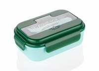 Attro Magic Lunch Box Comes with 3 Compartment,2 Spoons & Stylish Lid Use as Phone Holder Made with Heavy Platic Material BPA Free Perfect for School,Office,Outdoor-Green Turquoise