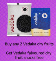 Free Vedka Dry Fruit Snack Free on Purchase Any 2 Vedka Dry Fruits Worth Rs.1099