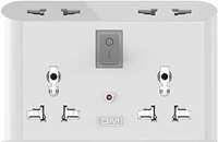 GM 3019 3 Pin Universal Multi Plug Travel Adaptor with 6 AMP for Home Applications, Computers, Laptops