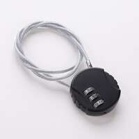 Cheston Black Steel Cable Combination Padlock - Versatile Secure Resettable Password String Lock Solution for Travel, Gym, Bike, Helmet, Backpack, Cabinet, Cycle, Luggage & Sports Gear (Pack of 1)