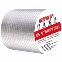 Rylan Super Strong Adhesive Waterproof Permanent Repair Aluminum Butyl Tape Rubber Foil Suitable for Roof Leak, surface Crack, Window Sill Gap, Boat Sealing, Home Renovation (10CM*5M (Pack Of 1)) 