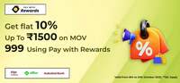 Jiomart Get Flat 10% up to Rs.1500 on MOV 999 using Pay with Rewards.