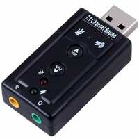 Powerpak 7.1 Channel USB External Sound Card Audio Mic Adapter for Laptop or PC - Just Plug and Play