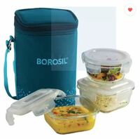 Lowest - BOROSIL IC22COMTF03 3 Containers Lunch Box  (880 ml)
