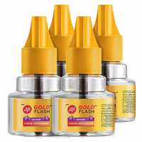 Good knight Gold Flash Liquid Vapourizer | Mosquito Repellent Refill | Lavender Fragrance | Pack of 4 (45ml each)
