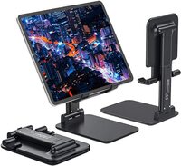 STRIFF Foldable Tablet Stand Holder - Angle & Height Adjustable Desk Holder Anti-Slip Compatible with Smartphones/iPad Mini/Game/Kindle/Tablet(4-10")