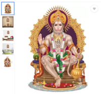 god & god's 60 cm Modern Art Hanuman ji Self Adhesive Sticker  (Pack of 1)