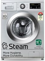 LG 8 Kg 5 Star Inverter Direct Drive Fully Automatic Front Load Washing Machine (FHM1408BDL, Steam, In-Built Heater, Touch Panel, Silver) 