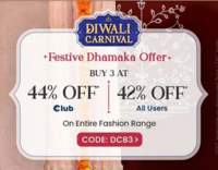 Firstcry Diwali Carnival Festive Dhamaka Offer- Buy 3 at Rs44% Off on Club & 42% Off All users on Entire Fashion 