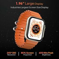 Fire-Boltt Gladiator 1.96" Biggest Display Smart Watch with Bluetooth Calling, Voice Assistant &123 Sports Modes, 8 Unique UI Interactions, SpO2, 24/7 Heart Rate Tracking (Orange)