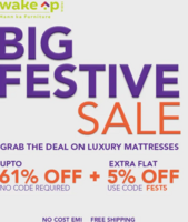 Wakeup Big Festive Sale- Up to 61% Off + Extra Flat 5% Off