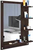 Limited-time deal: Anikaa Mavis Dressing Wall Mirror with Shelves/Wall Hanging Dressing Mirrors with Shelf for Living Room Bedroom/Wall Mounted Dressing Mirror for Wall Decor (Wenge) 