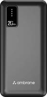 Ambrane 20000 mAh Power Bank (10.5 W, Fast Charging)  (Black, Lithium Polymer)