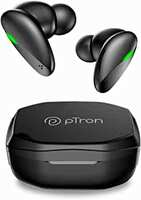PTron Bassbuds B21 Bluetooth 5.2 Truly Wireless in-Ear TWS Earbuds with mic, Immersive Sound, Stereo Calls, 24Hrs Playtime, Lightweight Headphones, Touch Control, Voice Assistance & IPX4 (Black)
