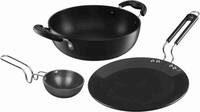 SigriWala Classic Long Life Durable Hard Anodized Non-Stick Coated Cookware Set  (Aluminium, 3 - Piece)