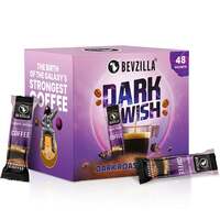 Bevzilla Dark Wish Coffee - 48 x2gm (96 Grams) Each Black Roast Coffee Sachets 