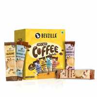 Bevzilla 60 Instant Coffee Powder Sachets(4 Flavours) - 120 Grams | Turkish Hazelnut, Colombian Gold, French Vanilla & English Butterscotch | 15 Sachets Each Flavour| Makes 60 Cups| 100 % Arabica Coffee| Strong Coffee