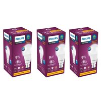 Philips 9-Watts B22 LED Warm White LED Bulb, Pack of 3, (Ace Saver)