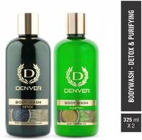 DENVER Bodywash with Tree Tea Oil 325 ml and Activated Charcoal 325 ml Combo  (2 x 325 ml)