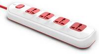 GM 3252 4 SQ 4+1 Spike Guard with Surge Protector. 4 Socket Extension Boards  (White, Red, 2 m)