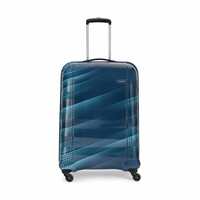 Aristocrat Force 55cm 360° rotated Acrylonitrile Butadiene Styrene (ABS) Hardsided Cabin Size 4 Wheels Blue Suitcase