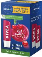 NIVEA Cherry Fruity Shine Lip Balm Cherry  (Pack of: 2, 9.6 g)