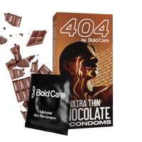 BOLD CARE 404 Super Ultra Thin Chocolate Flavored Condoms For Men | 60 Microns | 10 Units | Intense Fit with a Barely There Feel | With Disposable Pouches (Pack of 1)