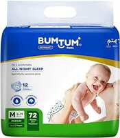 Bumtum Baby Diaper Pants, Medium Size, 72 Count, Double Layer Leakage Protection Infused With Aloe Vera, Cottony Soft High Absorb Technology (Pack of 1)
