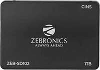 ZEBRONICS SD102 2.5" 1TB SSD, SATA III, 550MB/s Data Speed, Ultra Low Power, Silent Operation, S.M.A.R.T. Technology and Thermal Management