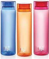 Cello H2O Plastic Bottle , 1 L, Set of 3, Colour May Vary, Multicolour