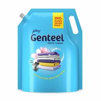 Genteel Matic Liquid Detergent Refill Pouch for Both Top load and Front load Washing - 2kg | No Soda Formula | with Added Fabric Conditioner
