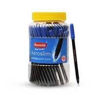 Reynolds AEROSLIM 50 CT PACK - BLUE | Ball Point Pen Set With Comfortable Grip | Pens For Writing | School and Office Stationery | Pens For Students | 0.7 mm Tip Size