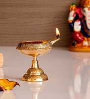 Gold Brass Diya, By eCraftIndia