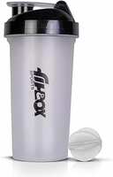 FitBox Sports Supplements Shaker Bottle for Protein, Pre - Post Workout 700ml (White)
