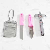 Pink Stainless Steel Kitchen Tool Set (Set Of 4), By STEELLINE