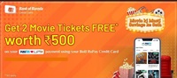 (User Specific) BOB RuPay CC on Paytm UPI - 2 Movie tickets Free worth Rs500