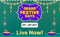 Flipkart Grand Festive Sale (16-20 oct) - Up to 80% Off + Extra 10% Off on ICICI/YES/BOB/IDFC Bank Cards