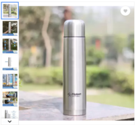 Flipkart SmartBuy Double Insulated Flip 1000 ml Flask  (Pack of 1, Grey, Silver, Steel)