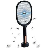Mr. Mogli Mosquito Racket UV Light - 6 Months Warranty - 1200mAh Lithium-ion Battery - Made in India - ABS Heavy Duty Plastic - Black - Insect Killer - Standing Mosquito Bat - Dual Mode Swatter