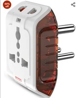 Goldmedal Curve Plus 202042 Plastic Spice 3-Pin 240V Universal Travel Adaptor (White) 