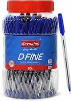 Reynolds D FINE BALLPEN - BLUE | PACK OF 50 | Ball Point Pen Set With Comfortable Grip