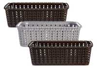 Kuber Industries Multipurposes Small M 15 Plastic Basket, Organizer for Kitchen, Pack of 3 