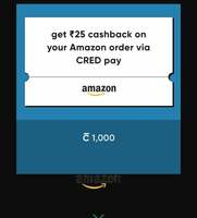 Cred Rewards - Flat Rs.25 cashback on Amazon Order via CRED Pay mov of Rs.699