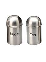 HOMETALES Stainless Steel Dome-Shape Container Set for Tea & Sugar, 700ml each [50% coupon]