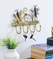 Metal Butterfly In Rustic Finish Key Holder By Malik Design
